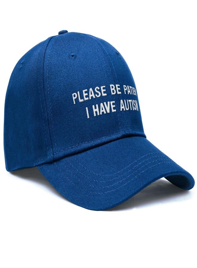 singwe Please Be Patientt I Have Autism Hat Blue Trucker Hat Snapback Baseball Cap Adjustable Embroidered Dad Hat for Men Women - Image 3