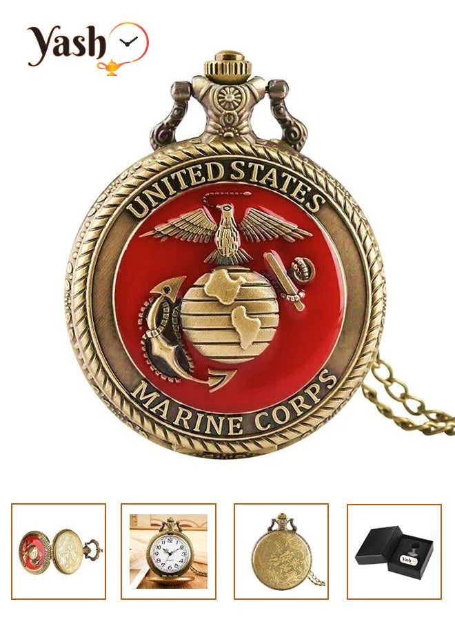YASH - Yash United States Marine Corps Quartz Pocket Watch - Image 1