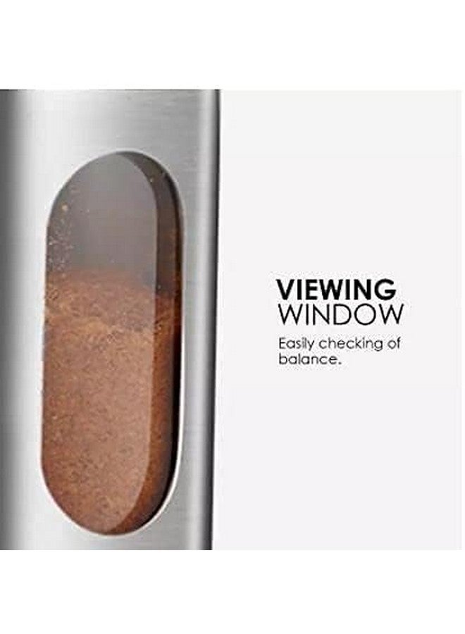 RJ kitchenware Store Spice Jar Stainless Steel & Glass With Holder Stand (Set of 2)-Salt & Pepper Shaker, Oregano,Chilli Flakes, Sugar, Seasoning Sprinkler | Dining Table Masala Box Dabbi - Image 4