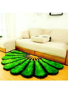 Royal King Royal Trend Half Sunflower Doormat for Home Entrance Micropoly Anti Slip Shaggy Rug for Home Living Room Bedroom Exclusive Super Soft Multipurpose Floor Mats 16x34 Inches Green  - Image 1
