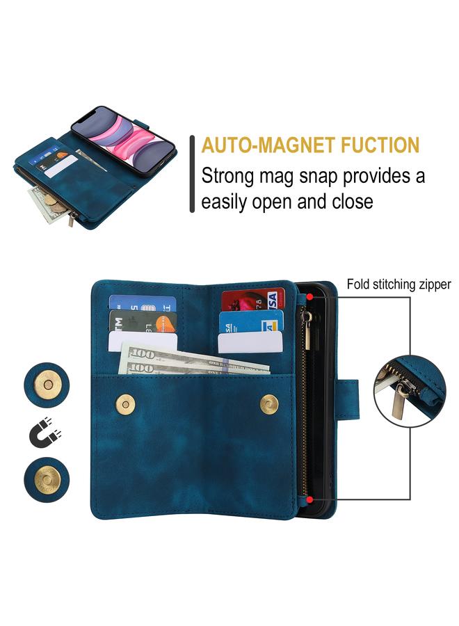 Zaboon Case For iPhone 11 Dream 9-Card Zipper Wallet RFID Leather Phone Case with Lanyard - Image 4