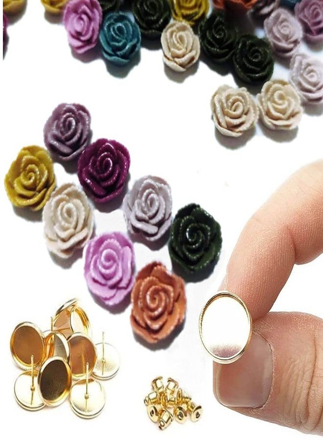 MSCFTFB 60pcs 0.6inch DIY Mixed Resin Roses Flower FlatBacks Cabochons Embellishments for Hair Accessories Phone Case Scrapbooking Decorations - Image 4