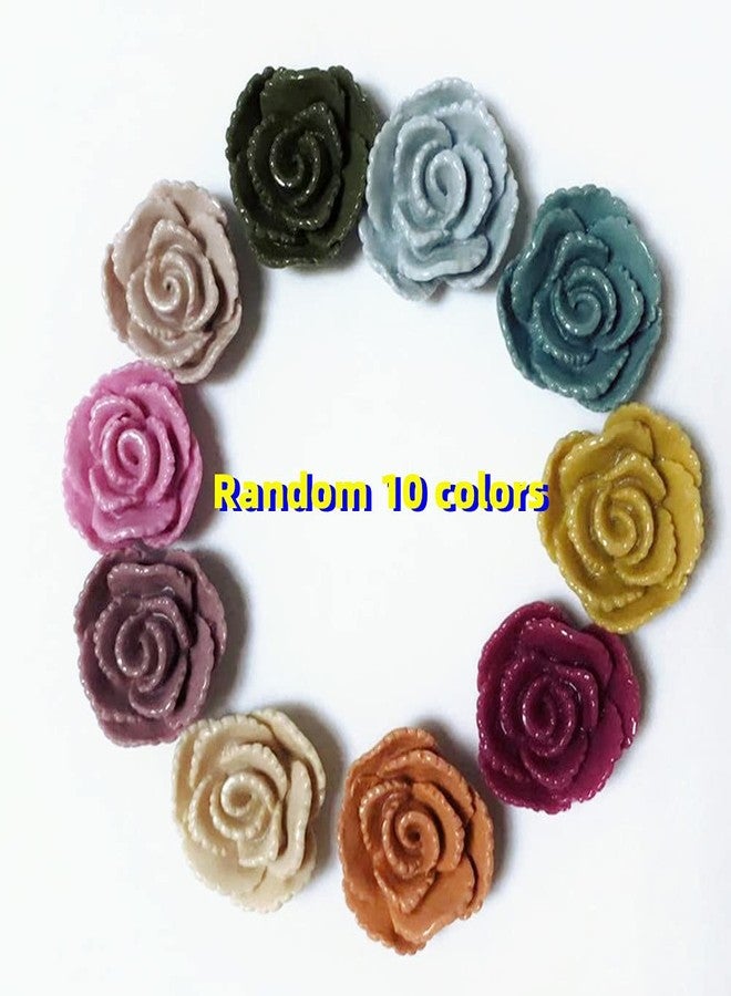 MSCFTFB 60pcs 0.6inch DIY Mixed Resin Roses Flower FlatBacks Cabochons Embellishments for Hair Accessories Phone Case Scrapbooking Decorations - Image 3
