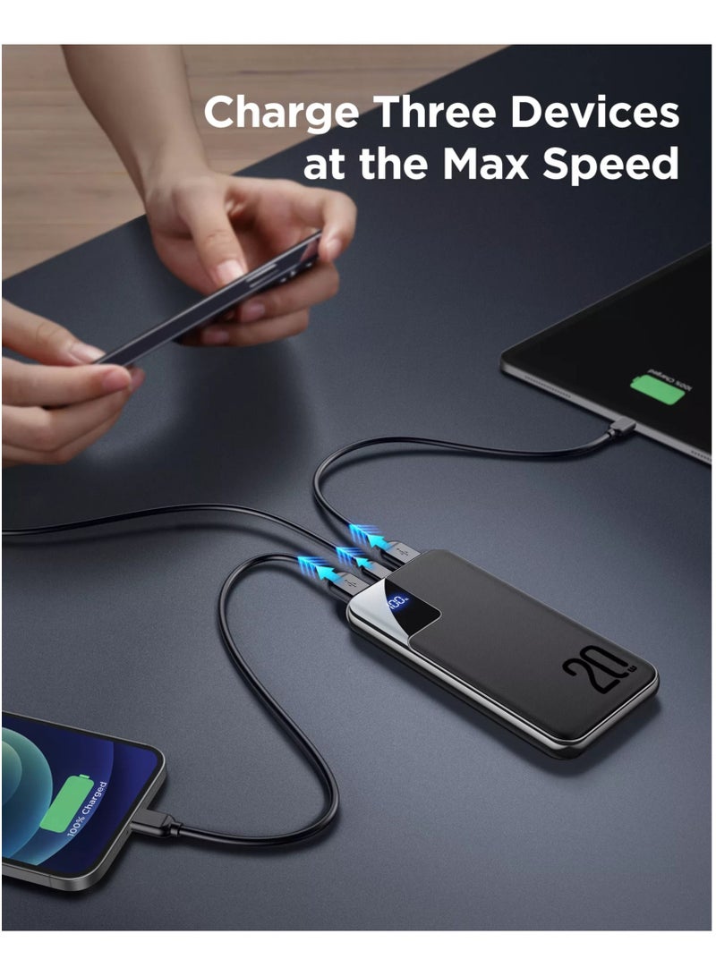 Protect 10000 mAh Power Bank With 20W Fast Charging and LED Digital Display 1 USB C and 2 USB A Ports Charge up to 3 devices Simultaneously - Image 2