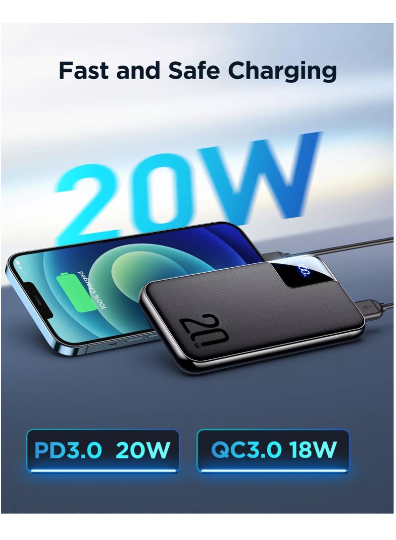 Protect 10000 mAh Power Bank With 20W Fast Charging and LED Digital Display 1 USB C and 2 USB A Ports Charge up to 3 devices Simultaneously - Image 3