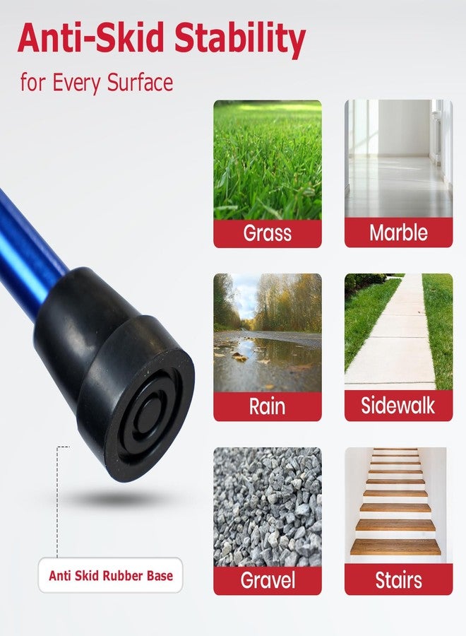 AGEasy Antara AGEasy Walking Stick for Men & Women | Lumina Walking Stick with Built-in LED Torch for Old People | Walk Stick with Adjustable Height | Support Stick for Old People (Blue) (Unibase) - Image 5