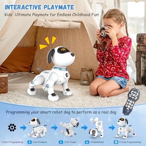 HBUDS Robot Dog Toys for Kids, Remote Control Stunt Programmable Robot Puppy Toy Dog Interactive with Commands Sing, Dance, Bark, Walk Electronic Pet Dog for Boys Girls Gifts - Image 3