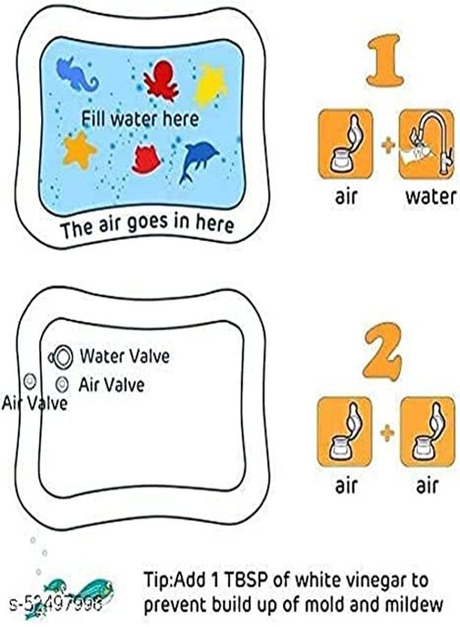 Tvasta Baby Water Play Mat Tummy Time Floor Cushion Fun Activity Play Center Indoor Outdoor Inflatable Baby Slapped Pad Toy for Infants and Toddlers - Image 4