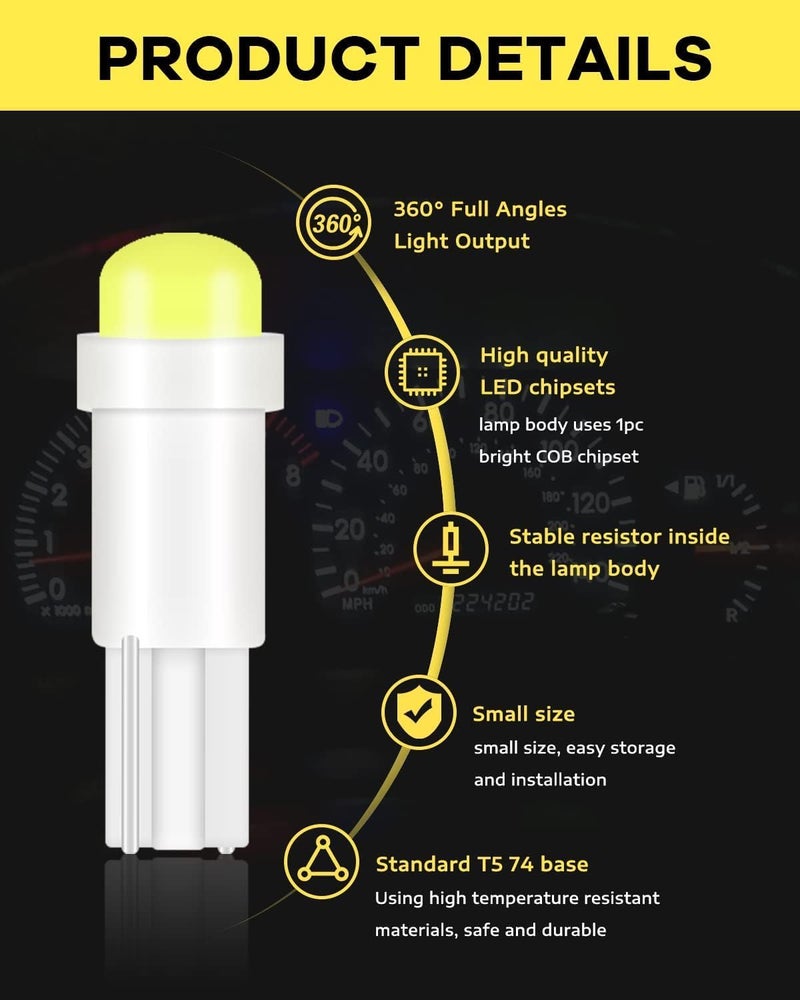 2 LED Car Instrument Panel Bulbs - White (2 Pieces) - Image 2