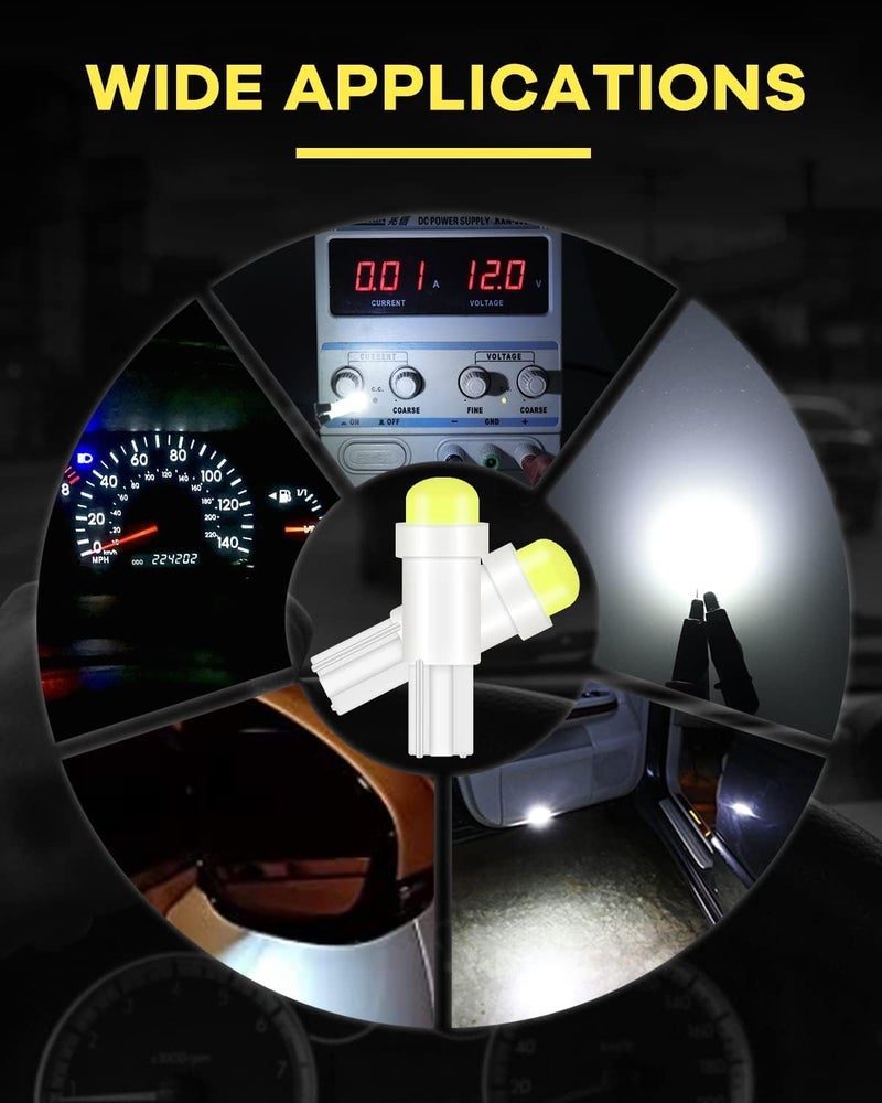 2 LED Car Instrument Panel Bulbs - White (2 Pieces) - Image 1