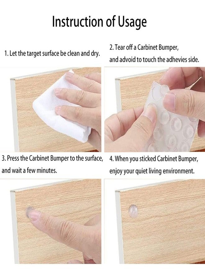 CUZWAVE Cabinet Pads – 100Pcs Clear Soft Close Bumper Dots | Rubber Cabinet Bumpers for Doors, Drawers & Furniture | Noise Dampening & Scratch Protection (8 x 3mm) - Image 3