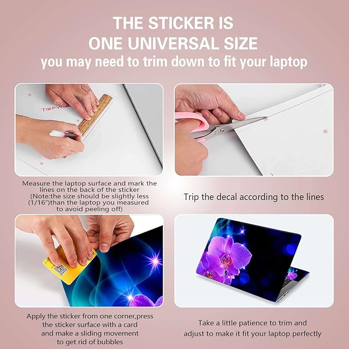ARS Laptop Skin Sticker Decal for 12"–15.6" Laptops, Waterproof Vinyl Cover Protector for Notebook PC, Removable Decorative Laptop Sticker with Free 2 Wrist Pads, Universal Fit for MacBook, HP, Dell, Lenovo - Image 2