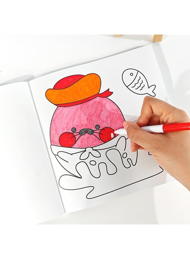 جيفت كتاب تلوين كرتوني لطيف للأطفال، ٤٠ صفحة - يُخفف التوتر ويُمتع الإبداع، صفحات رسم بالأبيض والأسود للأولاد والبنات، مثالي للتعلم المبكر والأنشطة الفنية (أيام مريحة). - Image 4