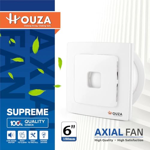 HOUZA High Speed Exhaust Ventilation Axial Fan Copper Motor Suitable for Bathroom, Kitchen, and Office (6 Inch) 150 mm Exhaust Fan with Anti-Rust Body with 1 year warranty (White) - Image 5