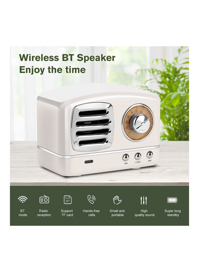 NIBEMINENT Wireless Bluetooth Speaker White  - Image 2