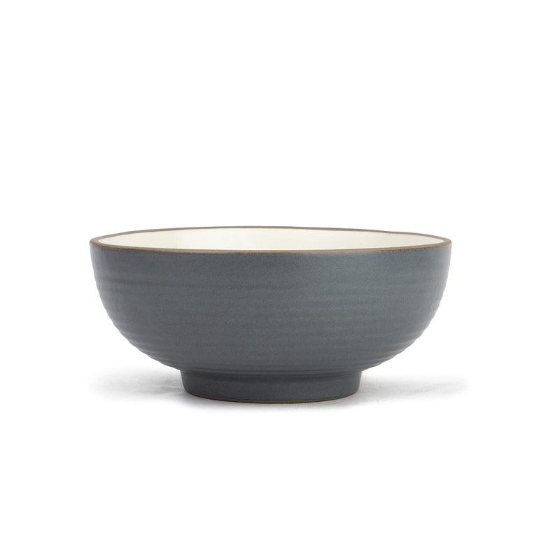 Shay Ceramic Serving Bowls Set, 1500ml, 1 Pc, Grey White | Glossy Finish | Premium Ceramic Bowls | Large Size | Microwave Safe Bowls | Bowl Sets | Ceramic Bowl (Large Bowl - Grey & White) - Image 1