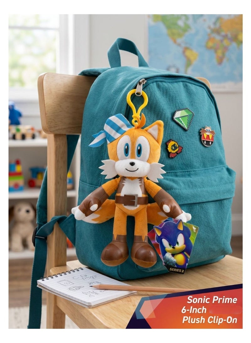 Sonic Prime 6-Inch (15cm) Plush Clip-On Stuffed Toy Assorted – Officially Licensed Netflix Series Assorted Collectible Backpack Clip (Ages 1+) - Image 4