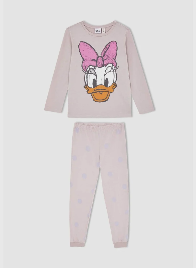 DeFacto Daisy Duck Licenced Regular Fit Long Sleeve Pjamas Set