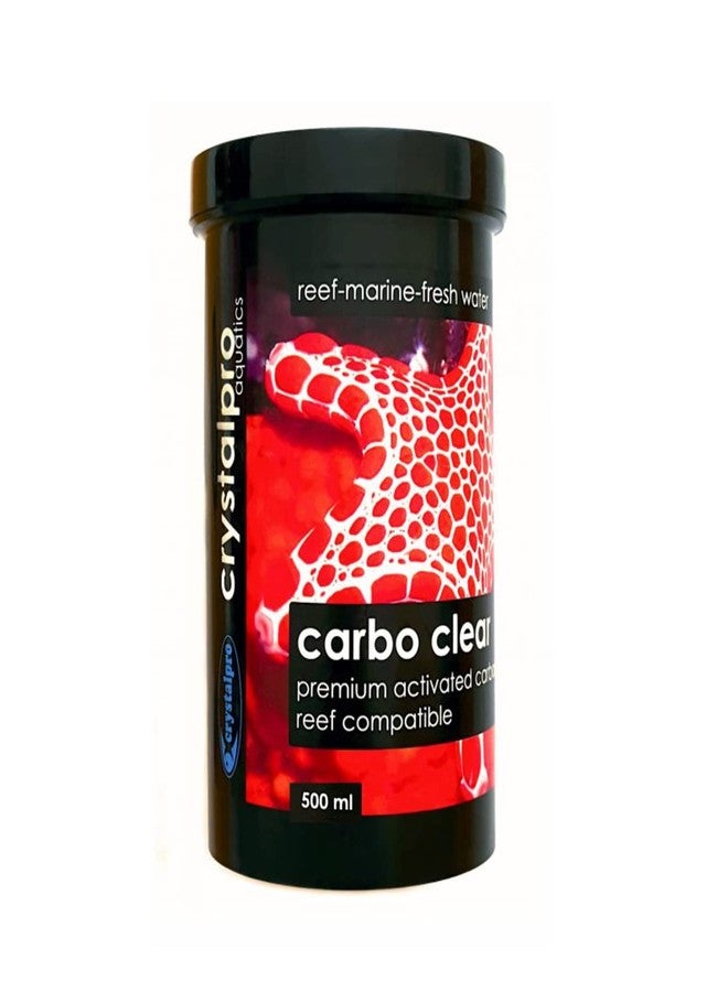 Crystalpro Carbo Clear 16.9 Oz - Activated Carbon Filter Media for All Aquariums Filter Bag Included (500 ml) Enough for 132 Gallons - Image 1
