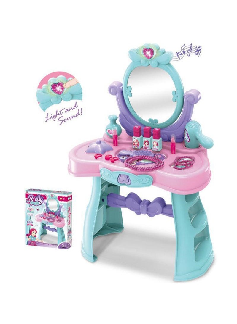 TOY GARDEN Fashion Girls Beauty Play Set Toys Baby Dressing Toy Set With Sound and Light Toilet Dressing Table Toy  - Image 1