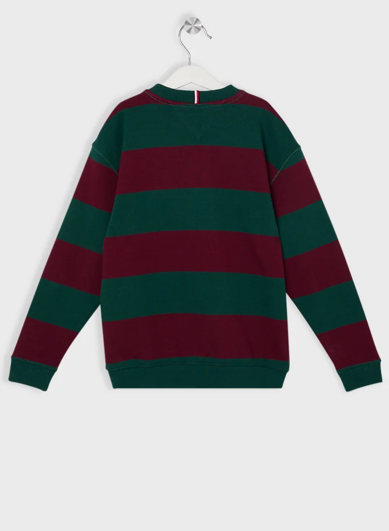 تومي هيلفيغر Youth Striped Sweatshirts