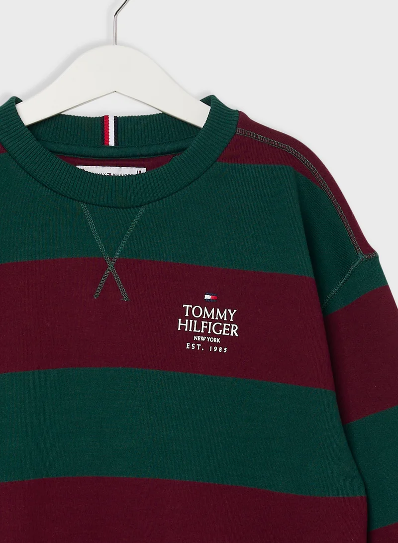 تومي هيلفيغر Youth Striped Sweatshirts