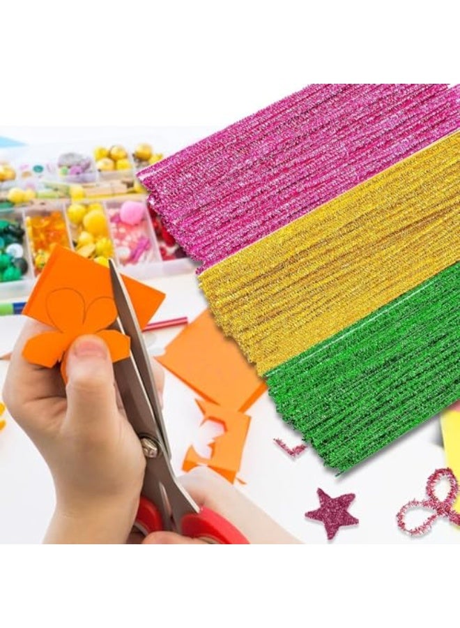 300 Pieces Pipe Cleaners Christmas Pipe Cleaners Glitter Tinsel Chenille Stems Multicoloured Metallic Pipe Cleaners DIY Art Craft for Christmas Decoration - Image 5