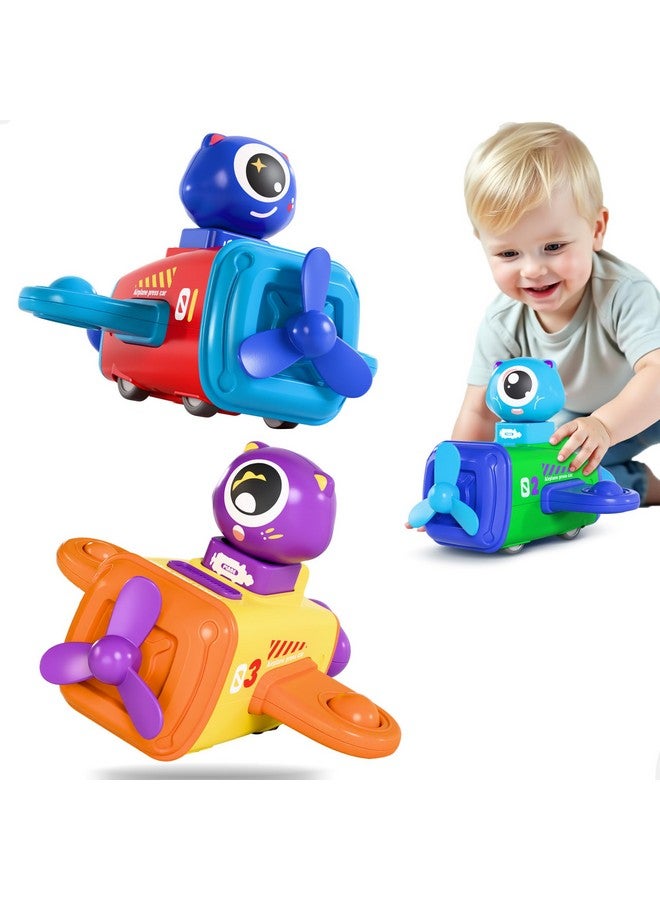 iPlay, iLearn Press to Go Car Toys for Toddlers 1-3, Baby Airplane Race Cars, Infant Push Go Play Vehicle Set, Boys Pull Back Friction Car for 6-9-12-18 Month, 1st Birthday Gift for 1-2 Years Old Kids - Image 1
