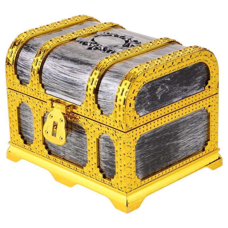 Pirate Treasure Chest toy Pirate Treasure Chest Treasure Box with Lock and Key - Image 1