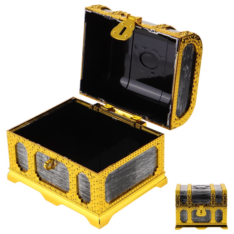 Pirate Treasure Chest toy Pirate Treasure Chest Treasure Box with Lock and Key - Image 5