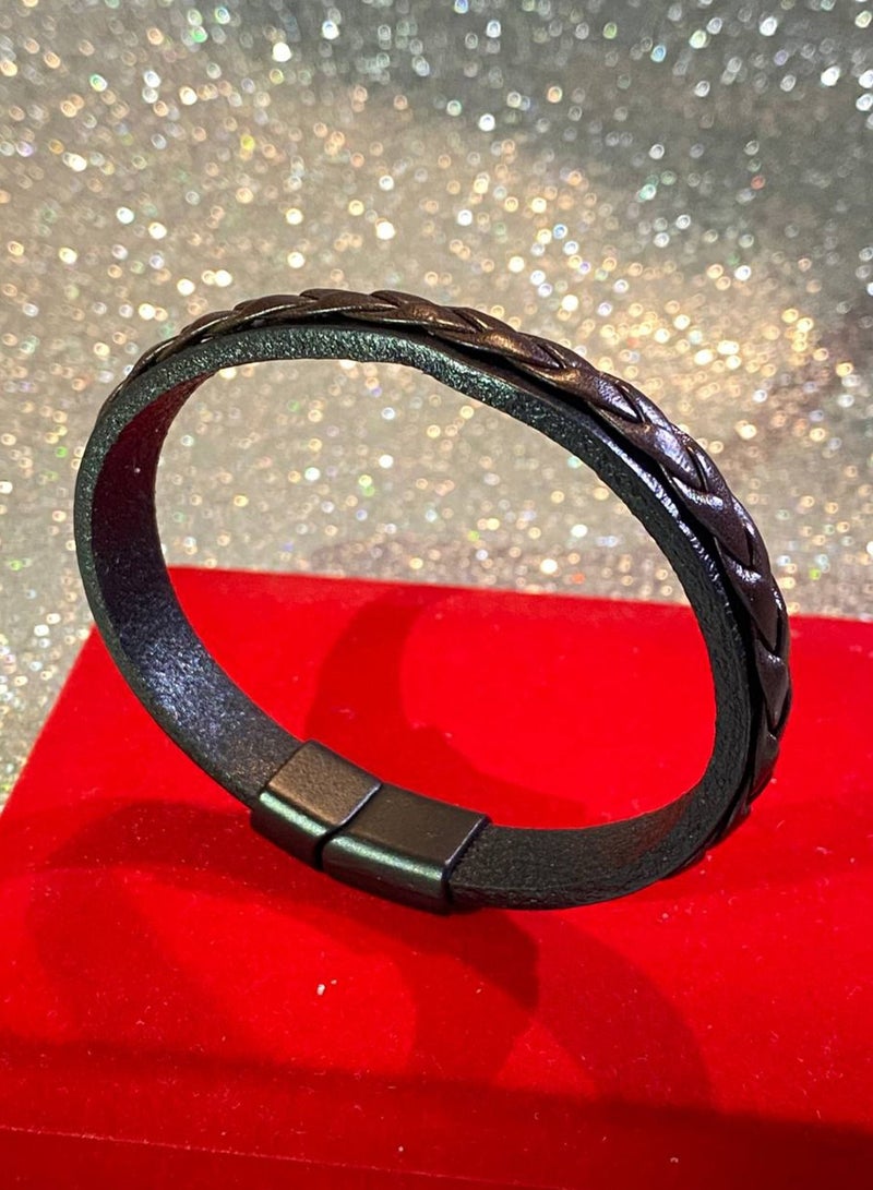 LAOONT Braided Leather Bracelet for Men - Image 2