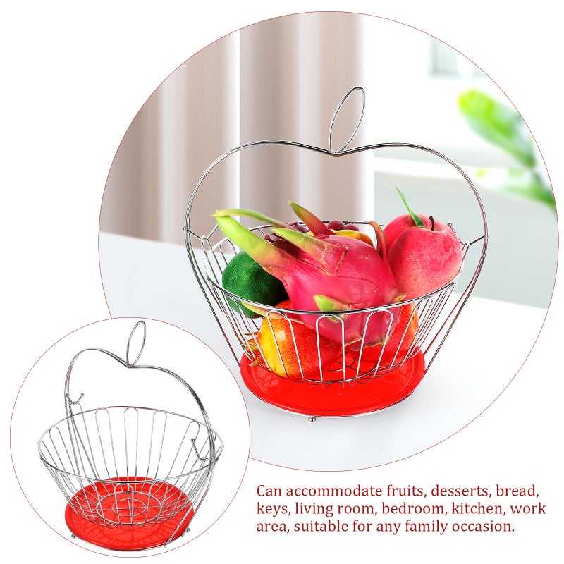 2pcs Stainless Steel Fruit Basket Shape Quick Draining Vegetable Storage Basket Simple Practical Candy Snack Tray Home Living Room Decoration ( ) - Image 2