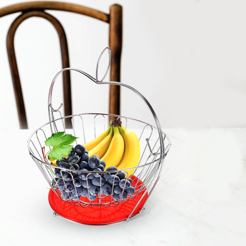 2pcs Stainless Steel Fruit Basket Shape Quick Draining Vegetable Storage Basket Simple Practical Candy Snack Tray Home Living Room Decoration ( ) - Image 5