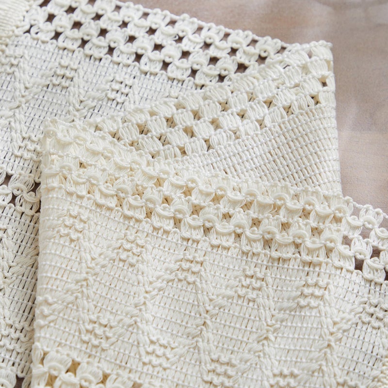 ZeeMart Macrame Style Boho Placemats Set of 4, Ivory Decorative Natural Farmhouse Cotton Woven Place Mats Home Decor for Kitchen Dining Table - Image 4