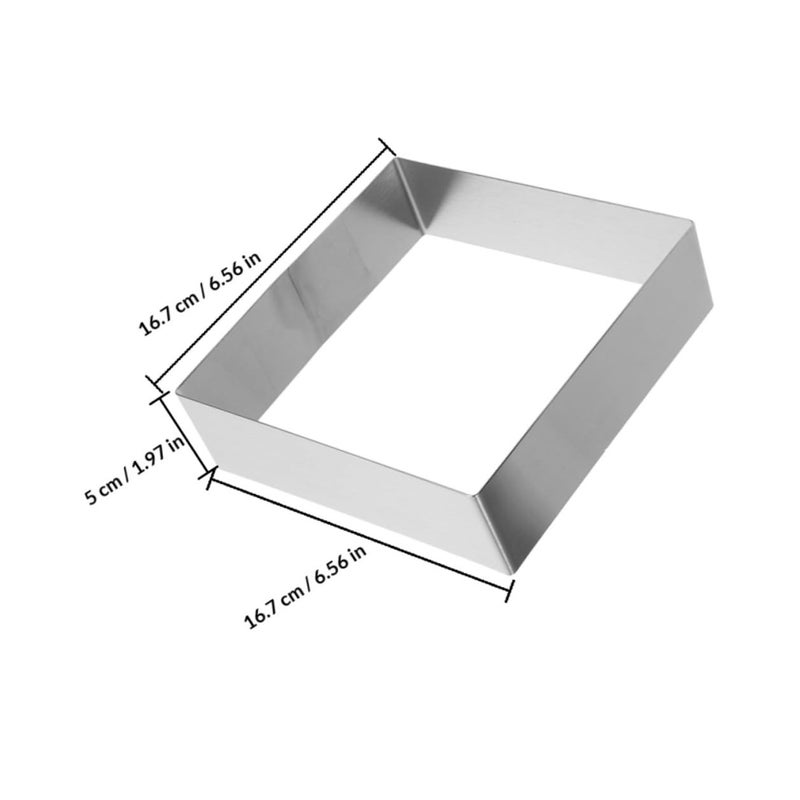 2pcs 9 Inch Stainless Steel Square Cake Rings for Baking Mousse Dessert and Pie Mold - Image 3