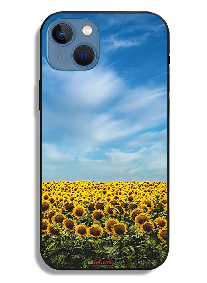 Tolwak Apple iPhone 13 Protective Case Sunflowers Under The Sky - Image 2