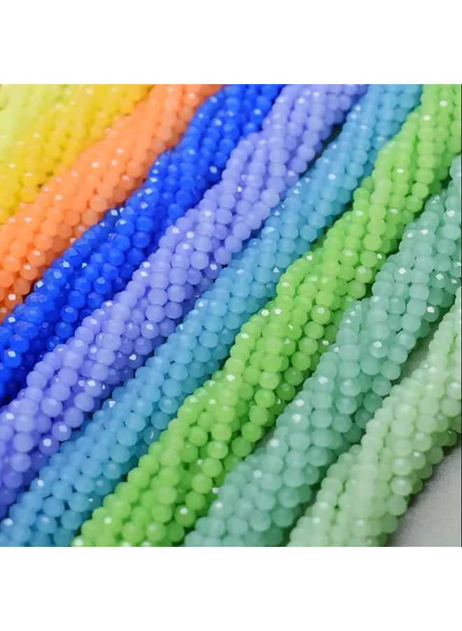10 خيوط 1200 قطعة خرز زجاجي متعدد الألوان مقاس 4 مم مشطوف الحواف لصنع المجوهرات والحرف اليدوية DIY - Image 3