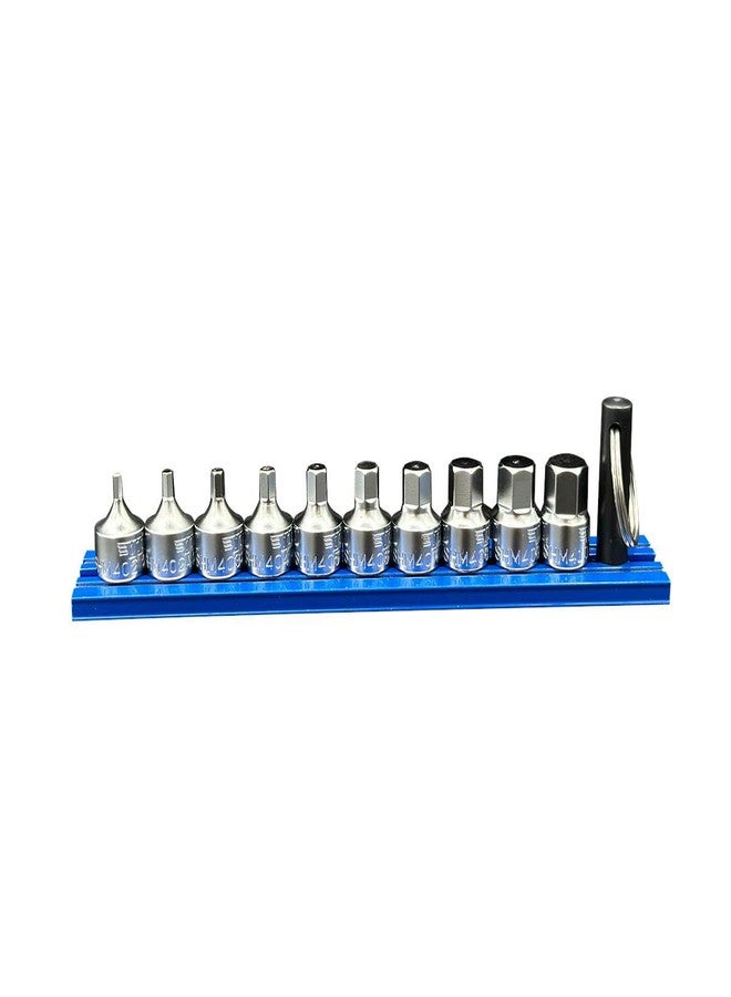 VIM Tools 10 PC. 1/4 IN DR. STUBBY HEX METRIC DRIVER SET W/MAGRAIL - Image 2