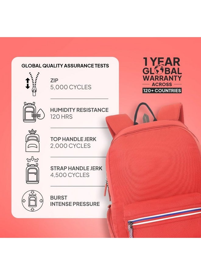 AMERICAN TOURISTER American Tourister Carter, 28L Volume College and Office Laptop Backpack with Front Organizer and Spacious Interiors for Men & Women - Coral Red  - Image 3