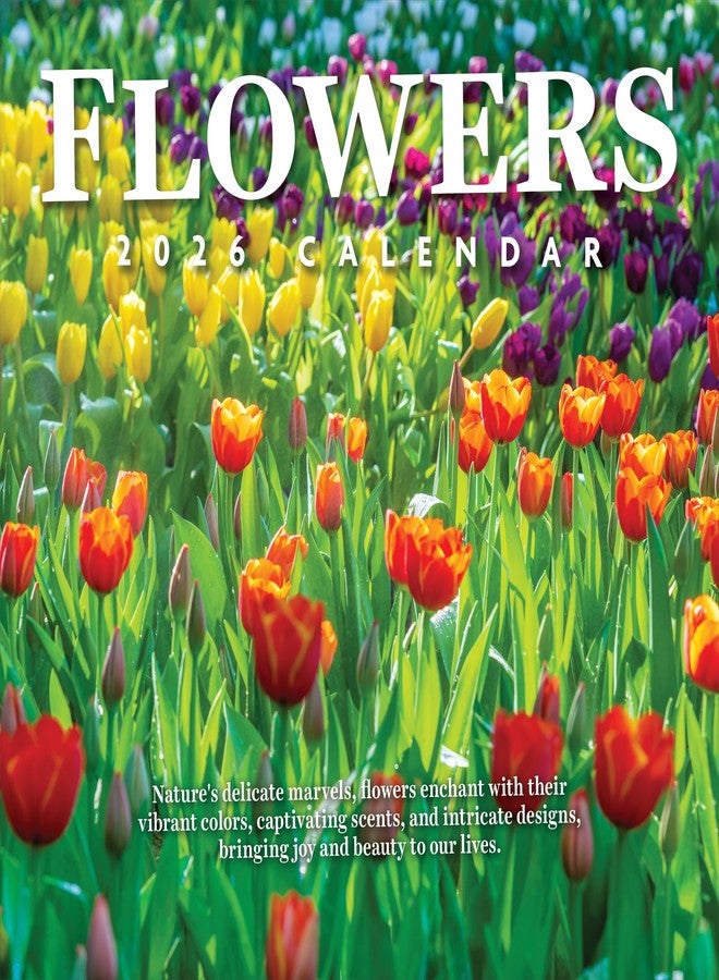 TF Publishing 2026 Flowers Wall Calendar - Large Grids for Appointments and Scheduling - Vertical Monthly Wall Calendar 2026 with Premium Gloss Paper for Home and Office Organization - 12in x 12in - Image 1