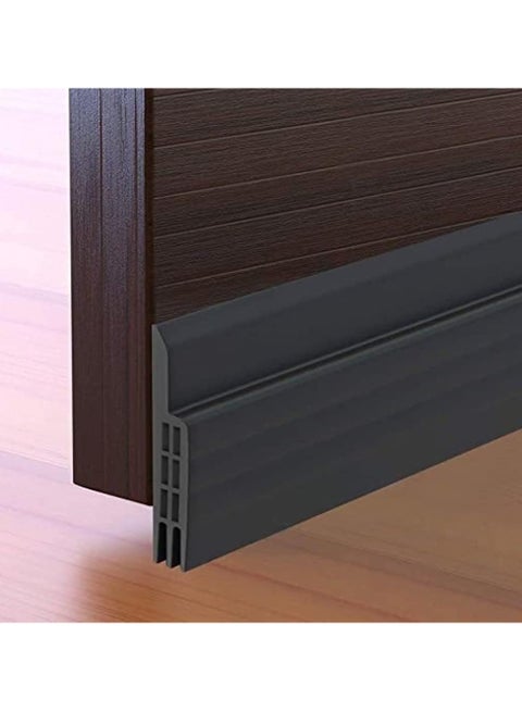 Door Draft stopper, Bottom Seal for Exterior & Interior Doors Blocker for Insects Dust Noise and weather Stripping 2”W x 39”L (Black)