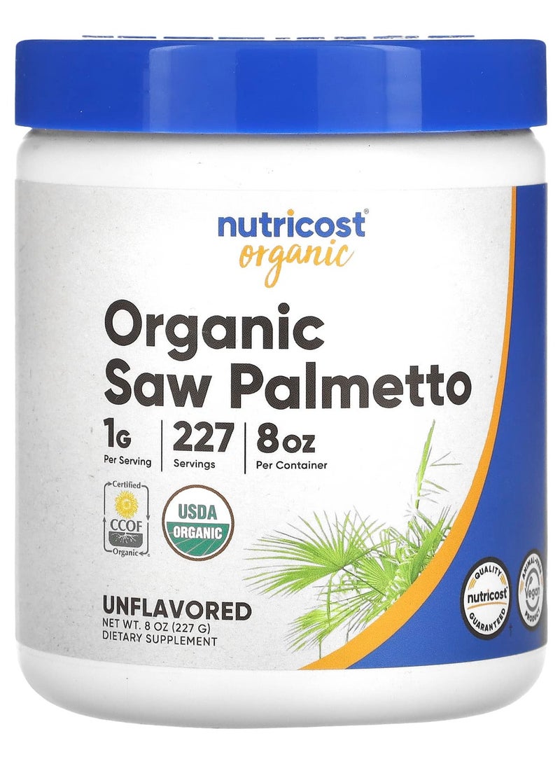 Organic Saw Palmetto, Unflavored, 8 oz (227 g)