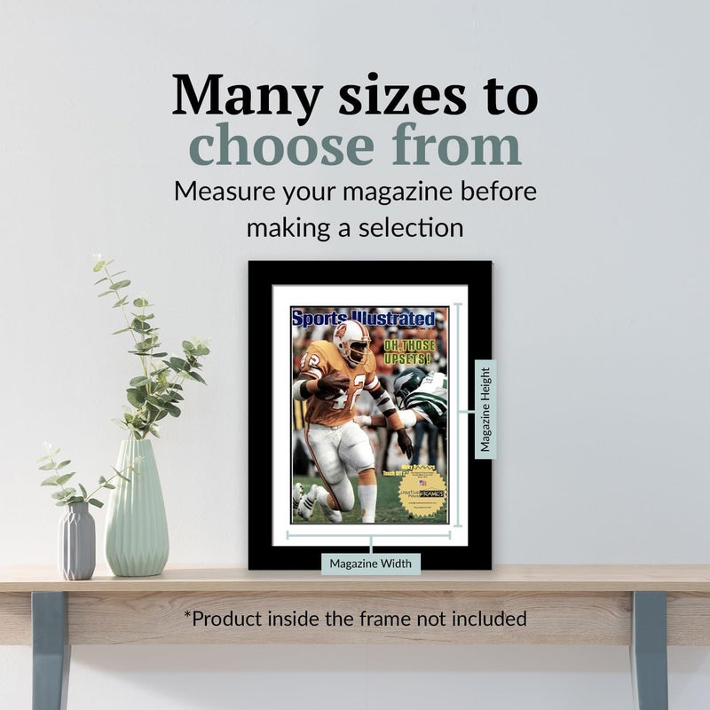 Creative Picture Frames 8" x 10.75" Sports Illustrated Magazine Display Frame, Suitable for 1981-1990 Collector's Edition Sports Magazines with Wall Mount & Easel, White Mat, Count of 1 - Image 2