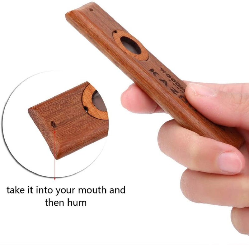 AmiciSound Kazoo Wooden Musical Wind Instrument Wood Harmonica for Music Lovers with Metal Carrying Case - Image 5