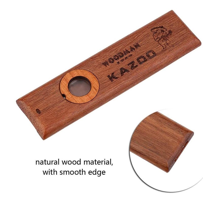 AmiciSound Kazoo Wooden Musical Wind Instrument Wood Harmonica for Music Lovers with Metal Carrying Case - Image 3
