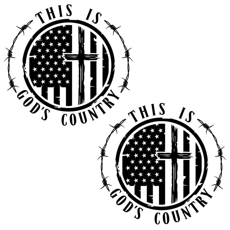 eDesign This is Gods Country Sticker Decal Vinyl 5 Inches Premium Vinyl Sticker for Cars Trucks Laptops and More Weatherproof and Durable 2Pack - Image 3