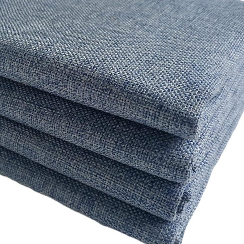 TinaKim قماش تنجيد سميك من تينا كيم لتنجيد الكراسي وأغطية الأرائك قماش لينن مزيف رمادي أزرق 16 1 ياردة 57x 36 بوصة