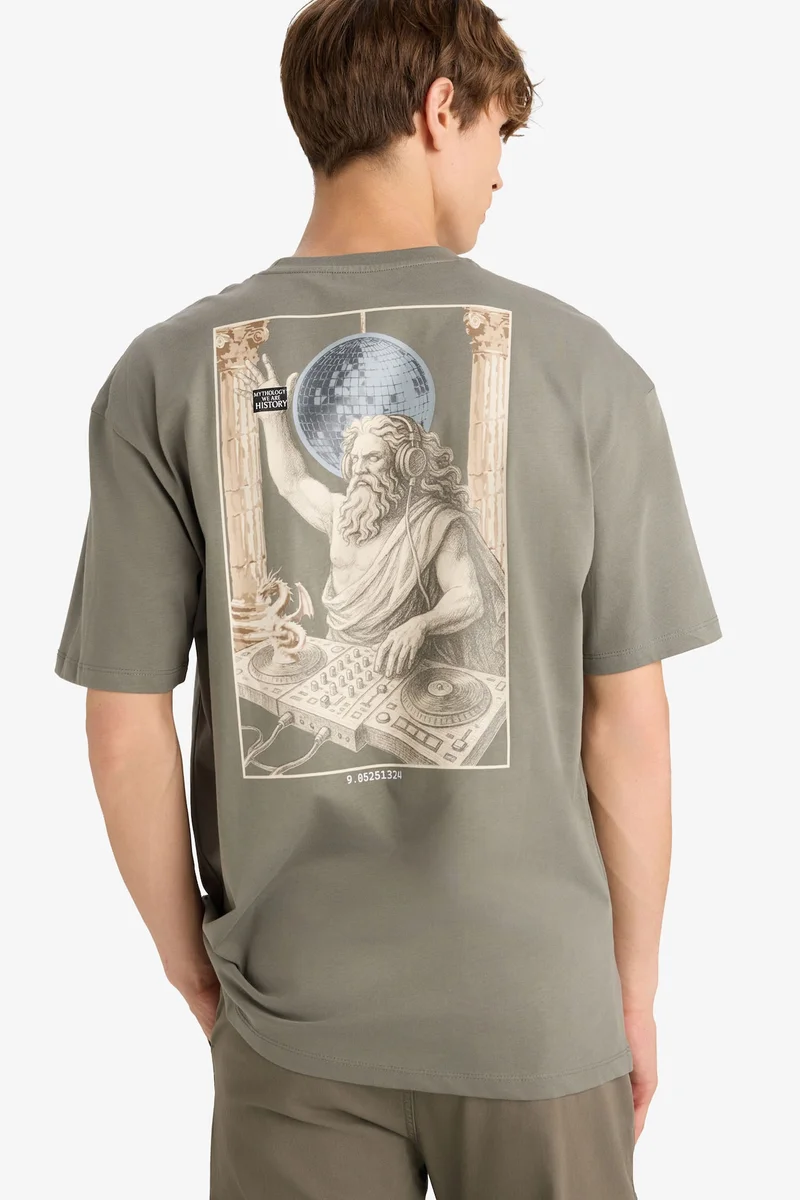 Cotton Boxy Fit Crew Neck Short Sleeve T-Shirt