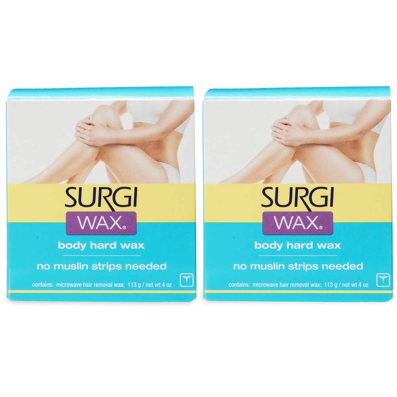 Surgiwax Microwave Hair Removal Hard Wax for Body 4Ounce Boxes Pack of 2
