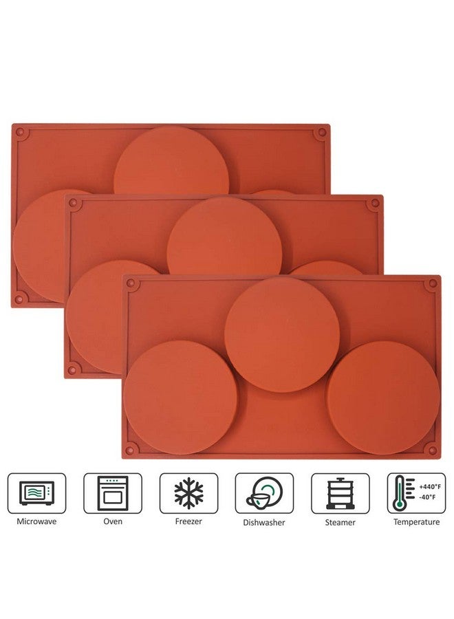 سورس تون قالب كيك دائري كبير من السيليكون بثلاثة تجاويف من SourceTon، عبوة من 3 قطع قوالب خبز غير لاصقة للكيك والحلوى والصابون والفن الراتنجي - Image 2